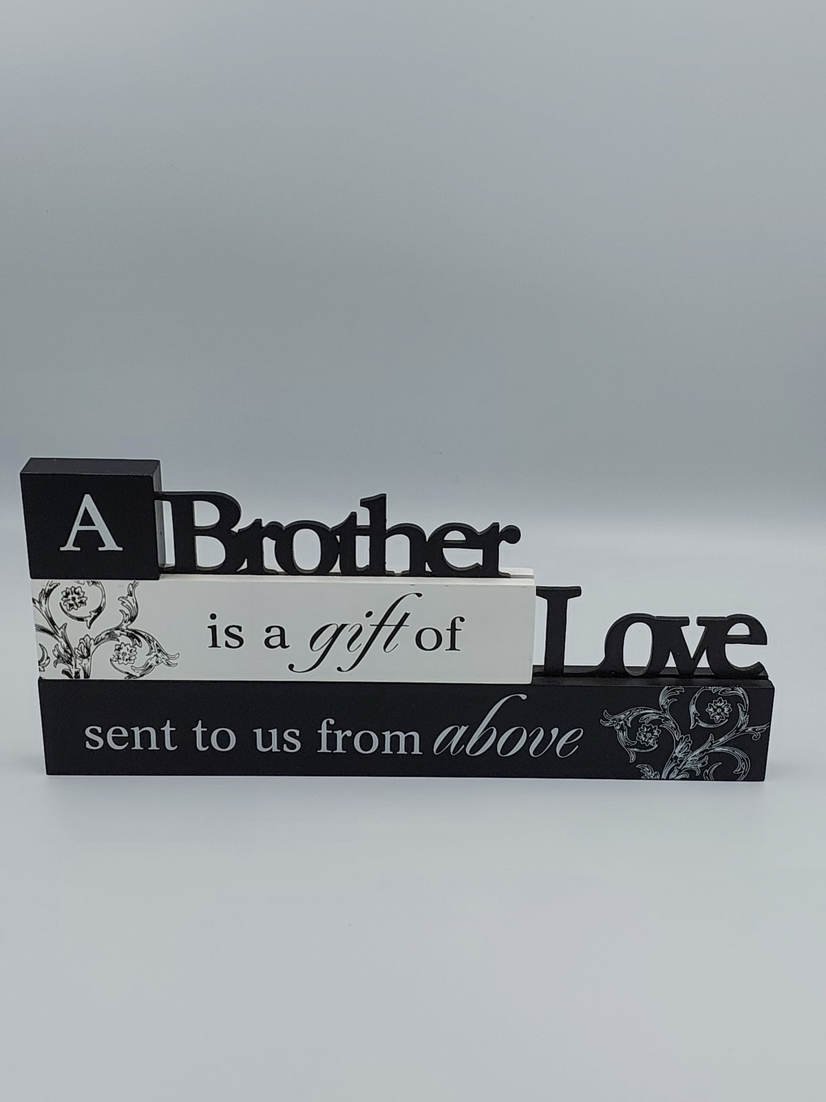 Three Brother Signs Ornate 3 Tier Brother Love Word Sign – Success Gifts