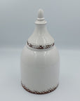 White Ceramic Urn w/Lid