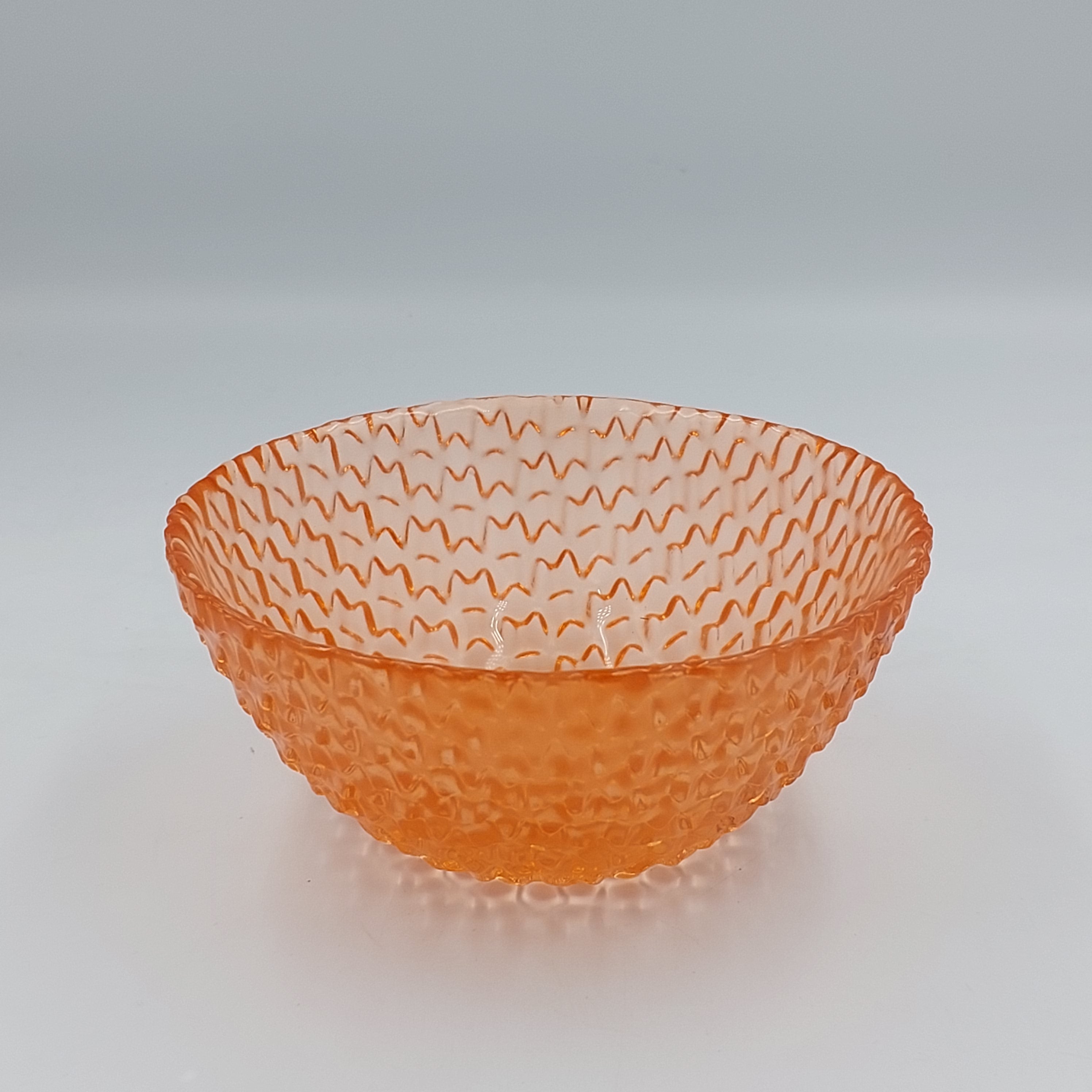 Round Orange Glass Bowl 13.5cm Diam