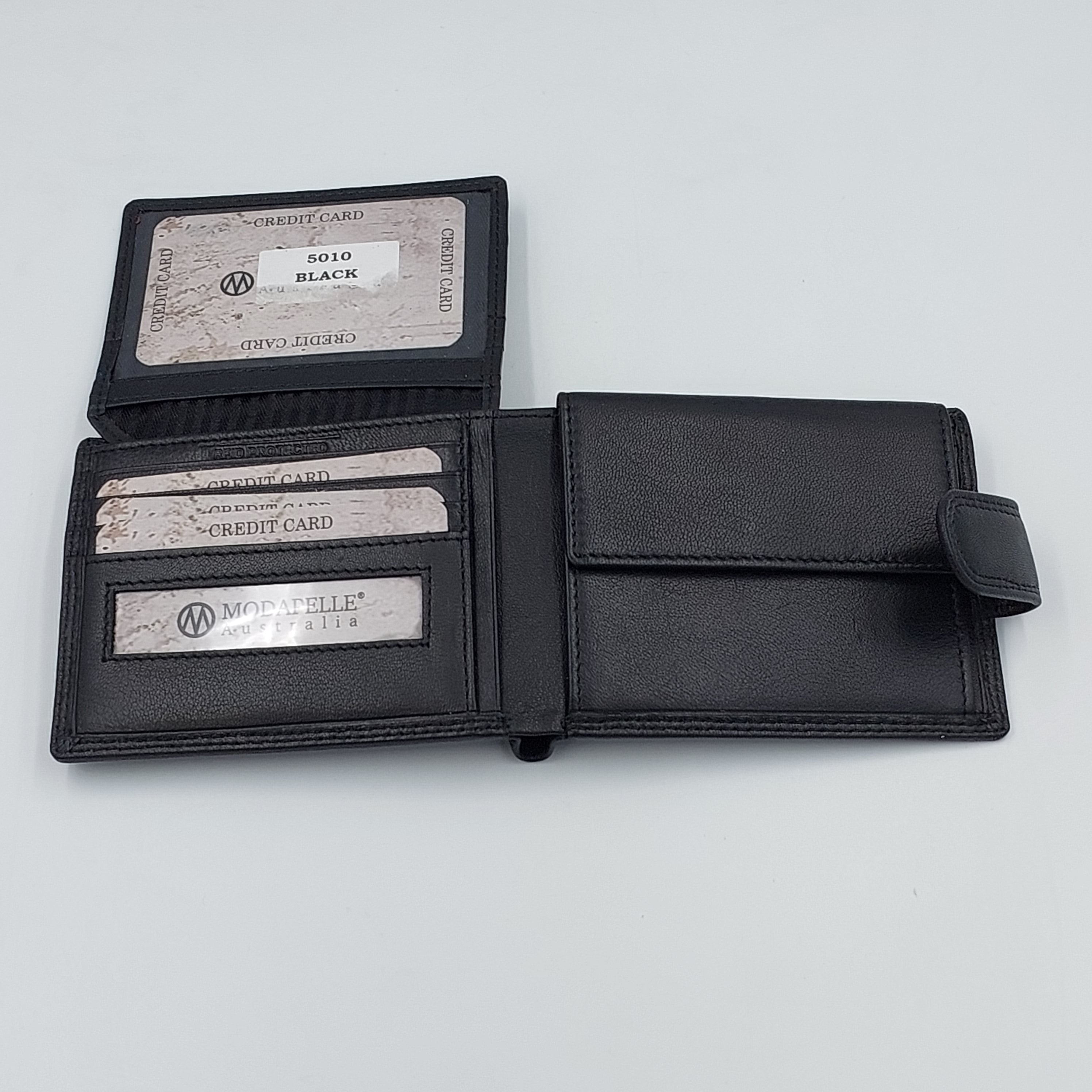 RFID Mens Leather Wallet - BLACK