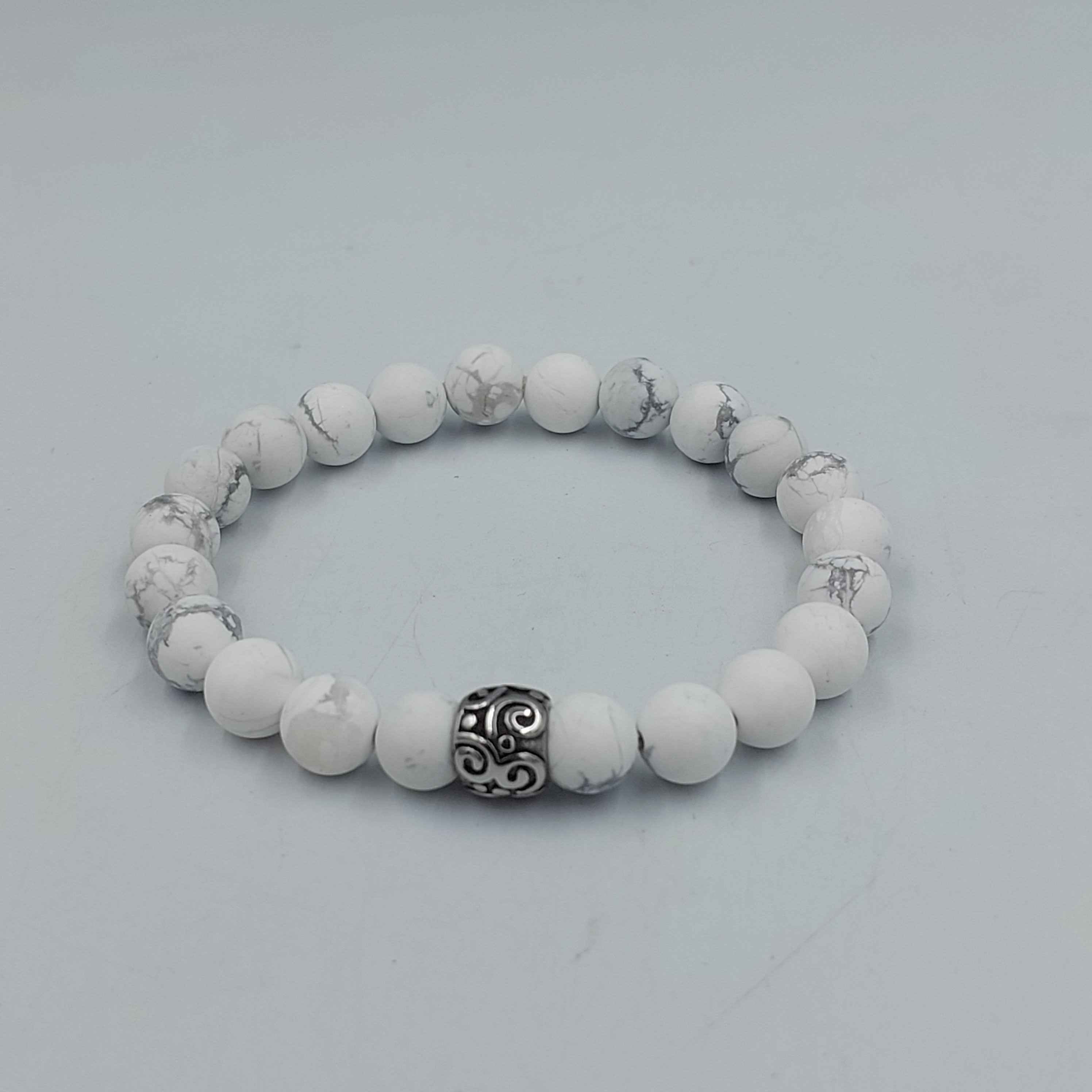Inspirations White Howlite 8mm Bracelet