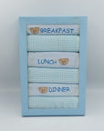 6 Bib Blue Bear Meal Set