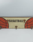 Basketball sign with coat hooks