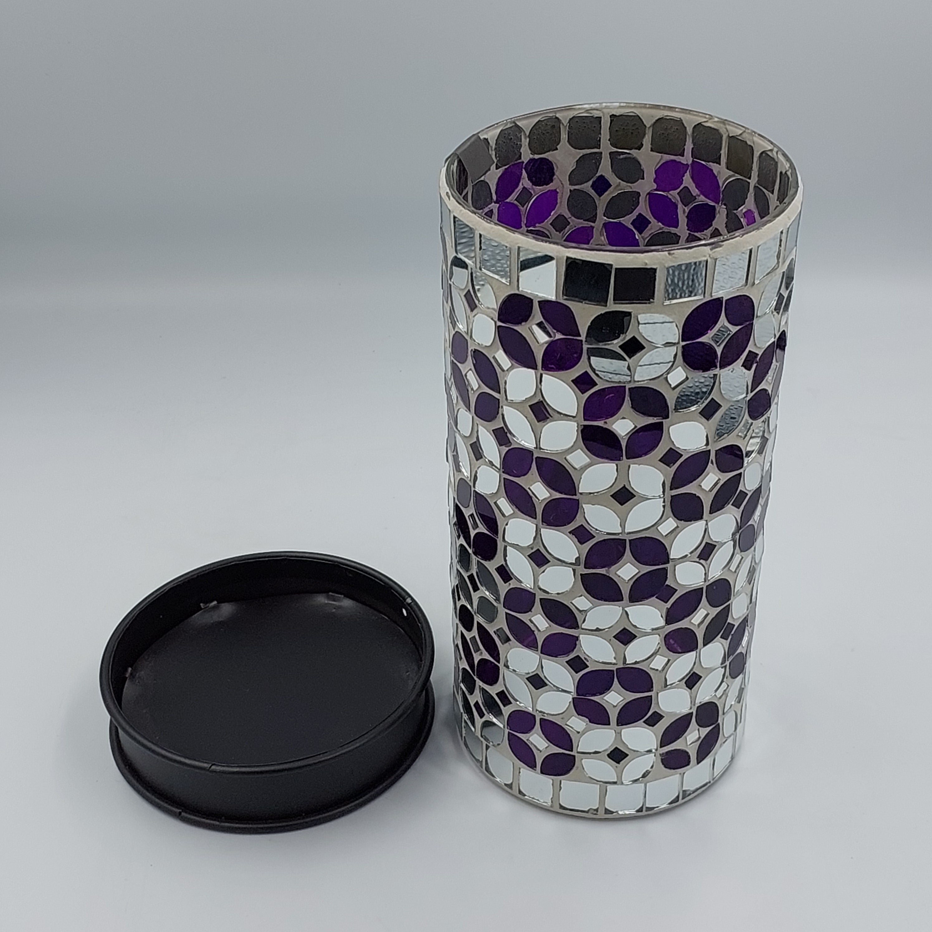 Purple Tall Mosaic Candle Holder