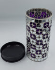 Purple Tall Mosaic Candle Holder