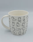 White Happy Cat Print Mug