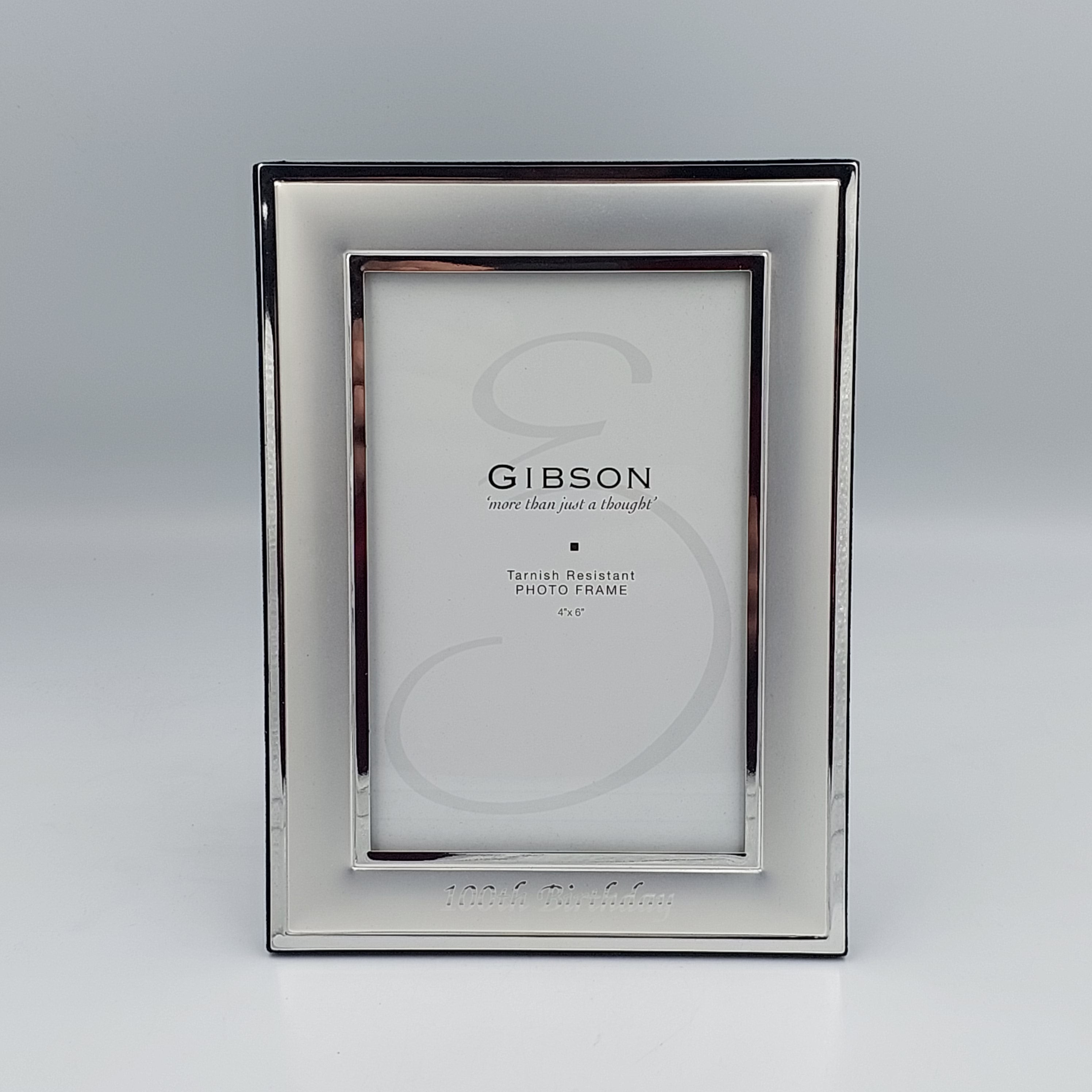 SILVER 100TH BIRTHDAY FRAME 4" x 6"