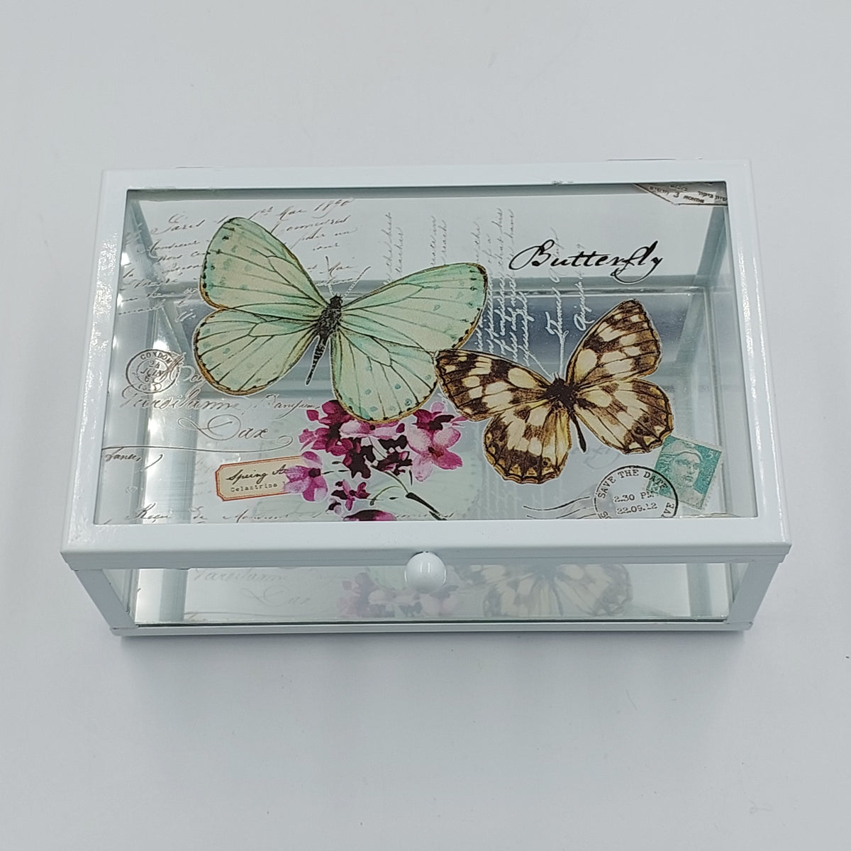 J.B.CL. Glass Butterflies Jewel Box