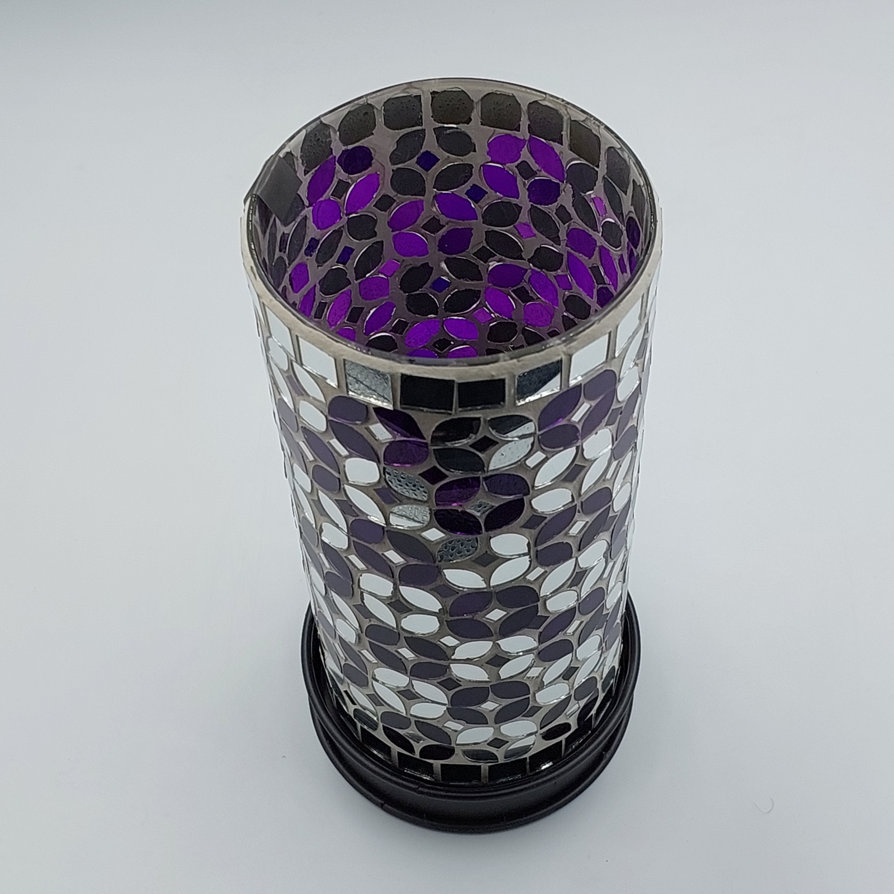 Purple Tall Mosaic Candle Holder