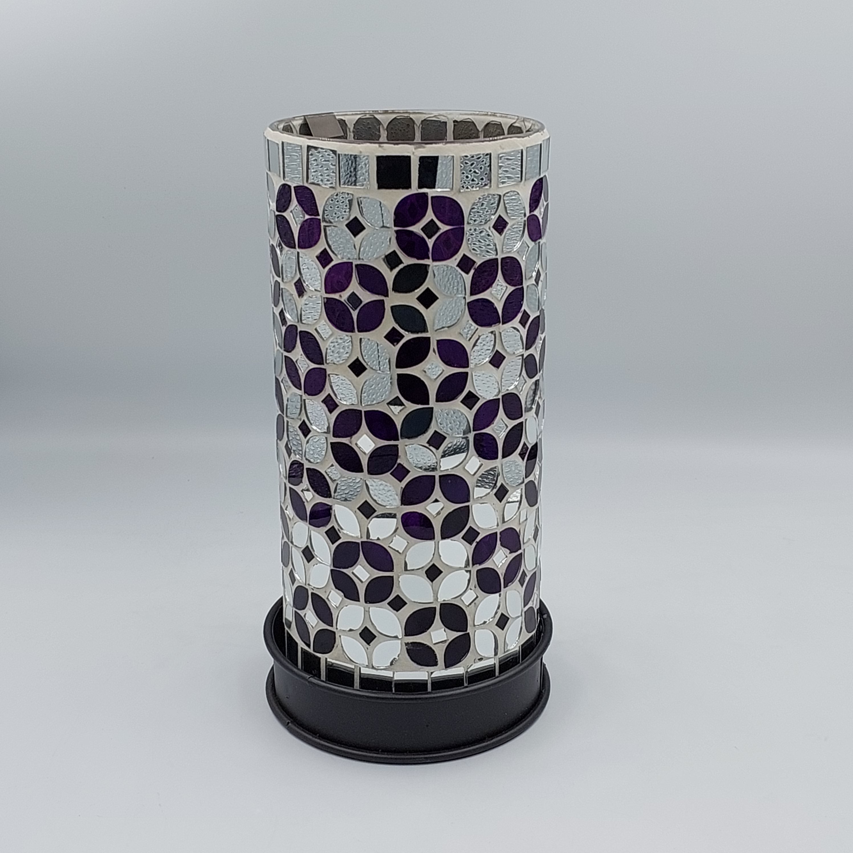Purple Tall Mosaic Candle Holder