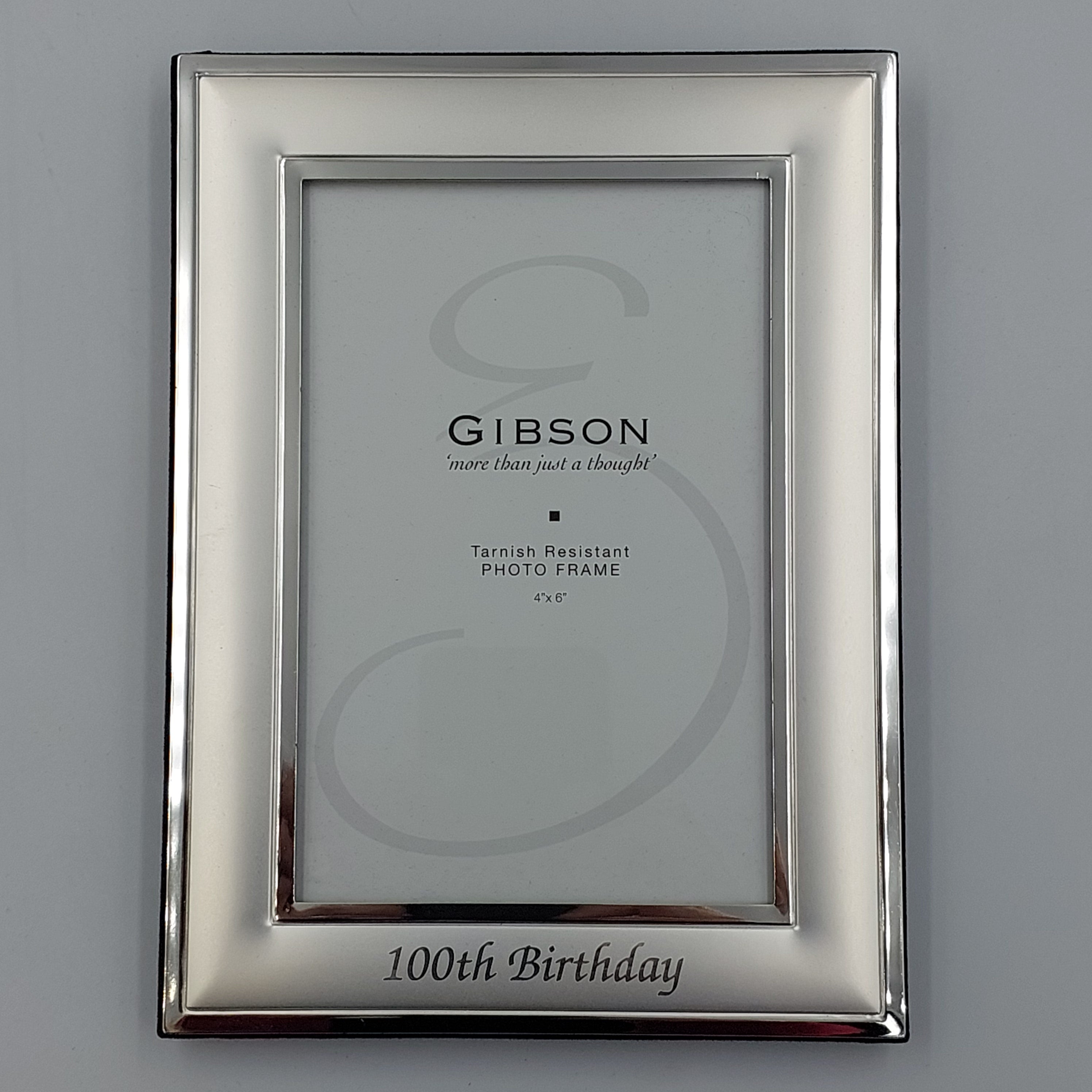 SILVER 100TH BIRTHDAY FRAME 4" x 6"