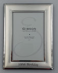 SILVER 100TH BIRTHDAY FRAME 4" x 6"