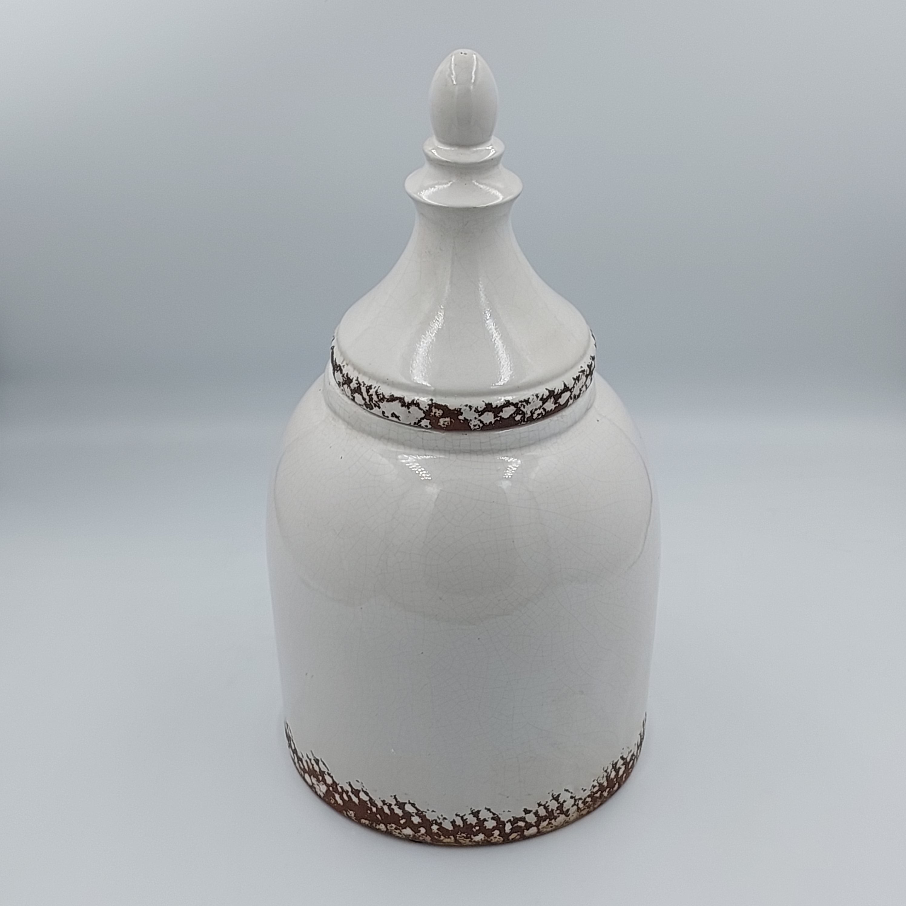White Ceramic Urn w/Lid - Success Gifts