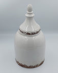White Ceramic Urn w/Lid - Success Gifts