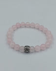 Inspirations Rose Quartz & Stainless Bead Bracelet 8mm