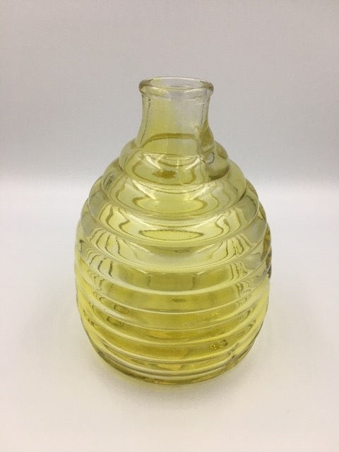Large Ribbed Green Bottle Vase