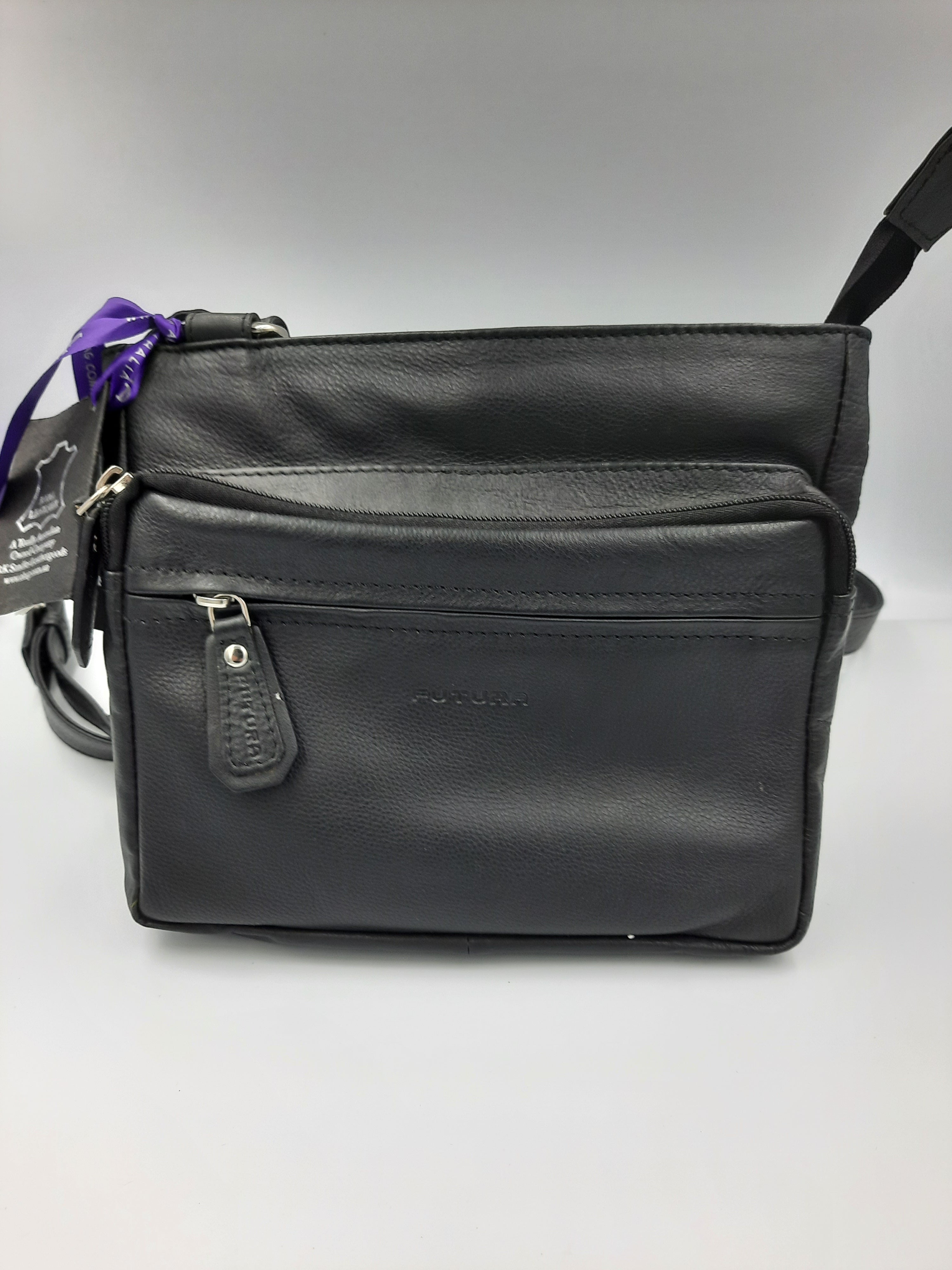 Futura Leather Black Shoulder Bag