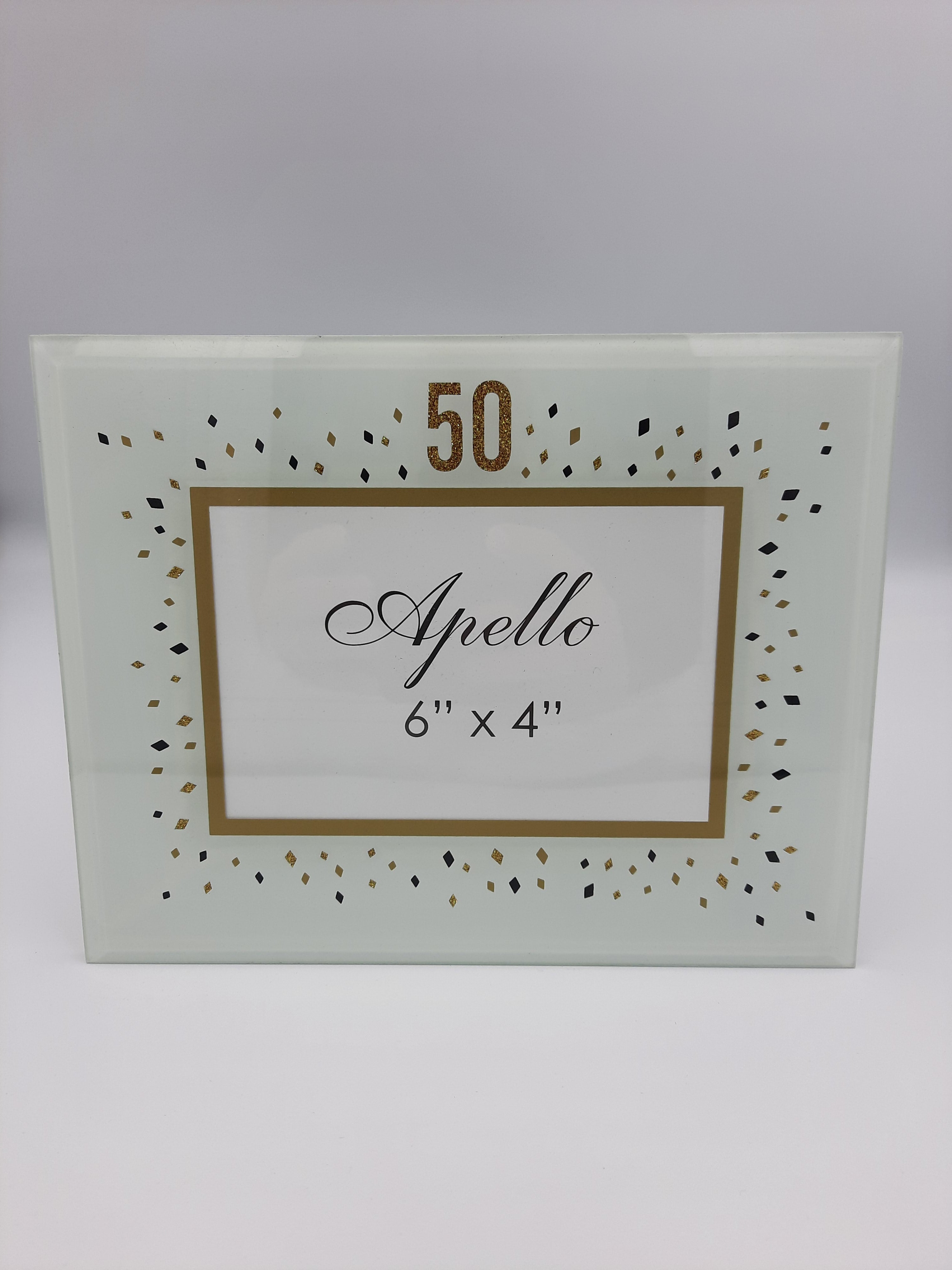 50 Gold Photo Frame w/Gold Glitter