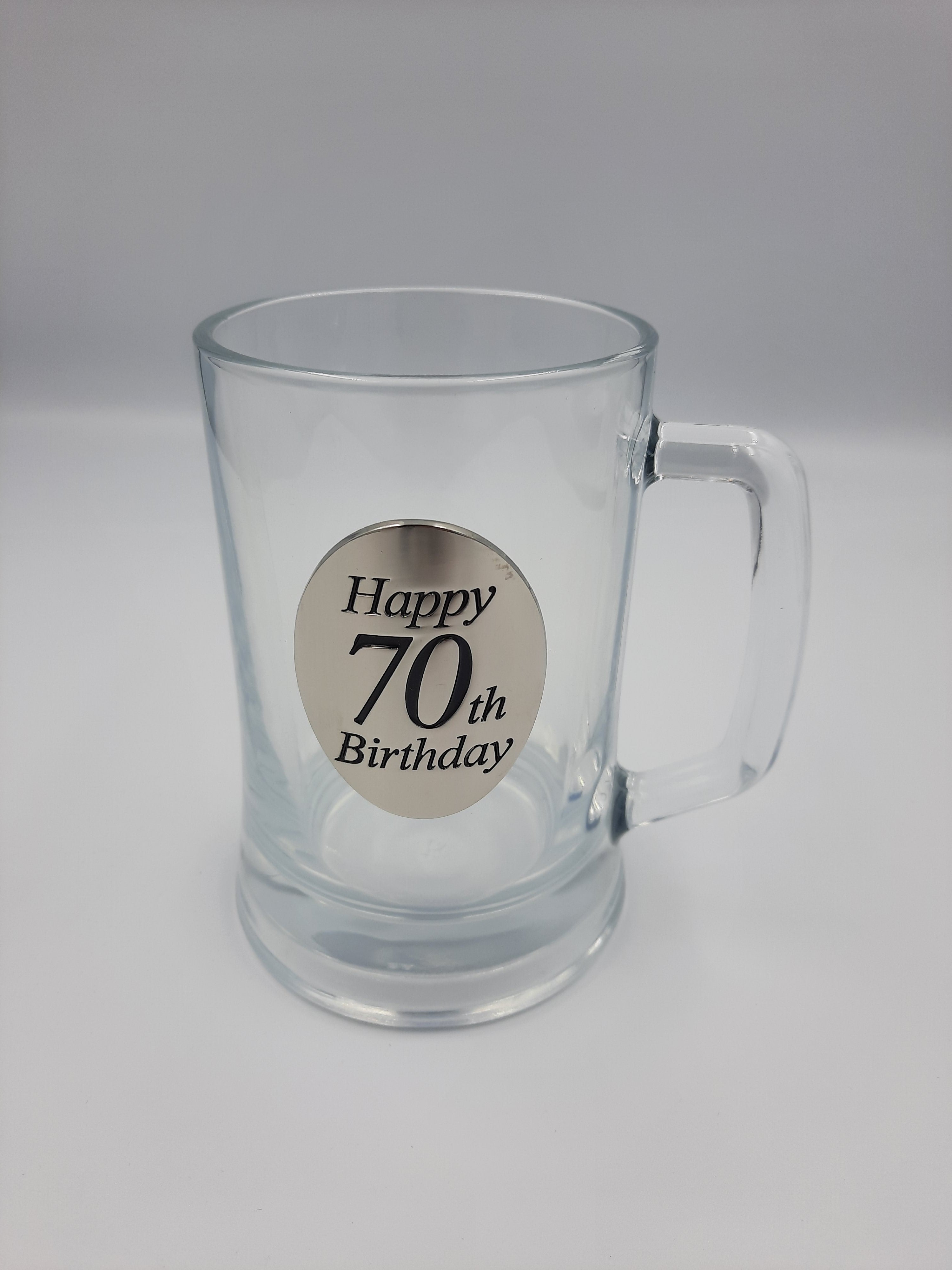 Happy 70th Badge Beer Stein