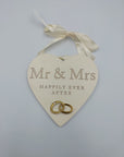 Mr & Mrs Hanging Heart Plaque Amore